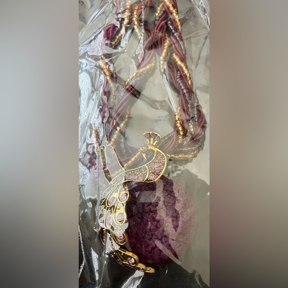 New In Package Purple Peacock Necklace - Picture 3 of 4